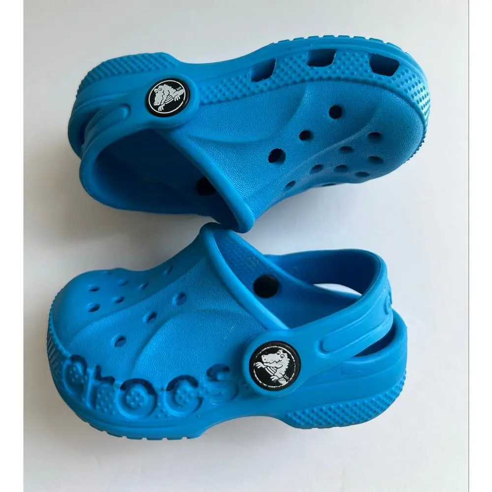 Crocs Baya Clog Blue Toddler Sz 5 Slip On Excellent